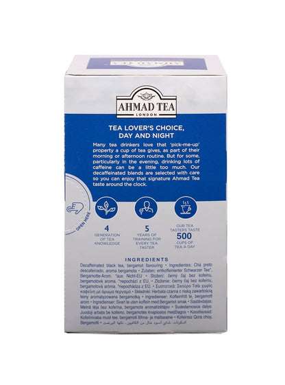 Ahmad Tea, Decaffeinated Earl Grey Tea, 20 Tagged and Aluminium Foil Envelopes (Pack of 2)