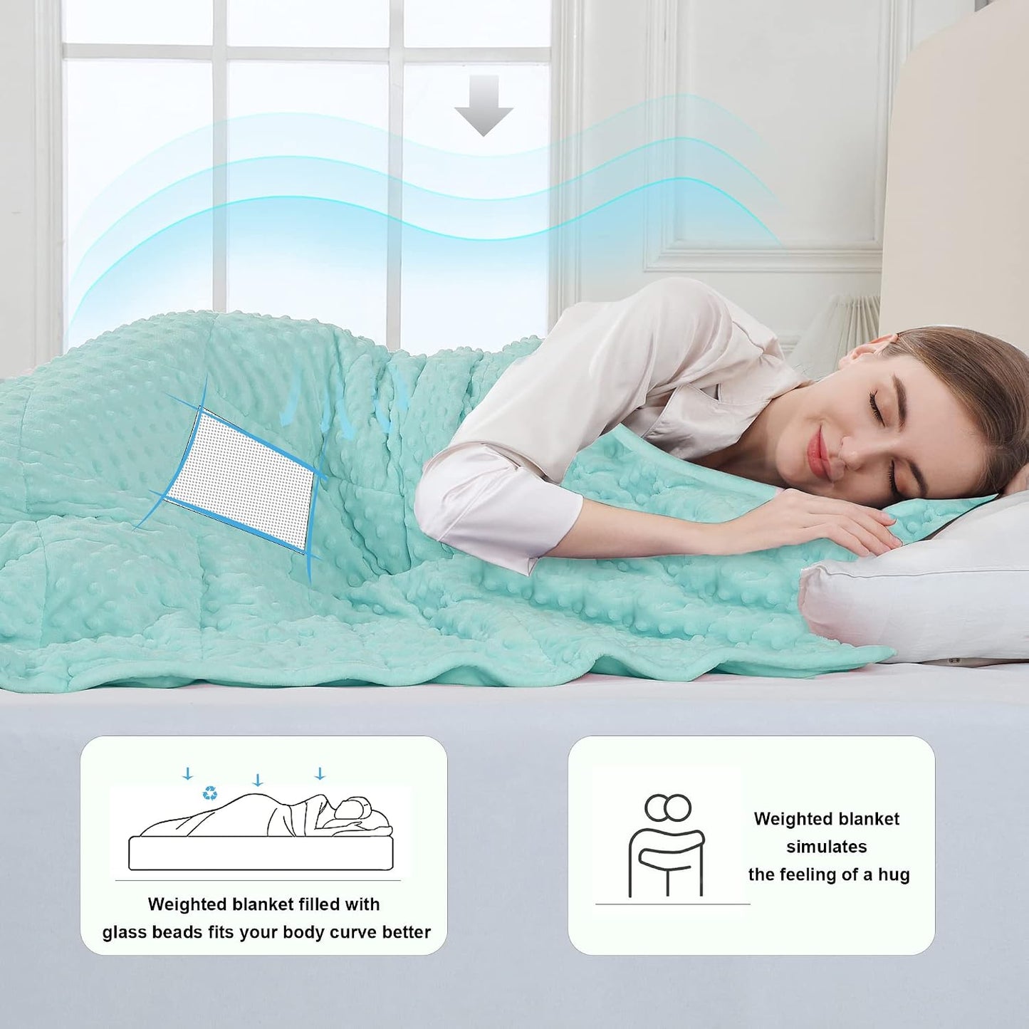 Alomidds Weighted Lap Blanket 7lbs, Cozy Luxury Breathable Weighted Blanket for Adults, Weighted Lap Pad for Travel, Relaxation, Sleeping, Purple, 29" x 24"