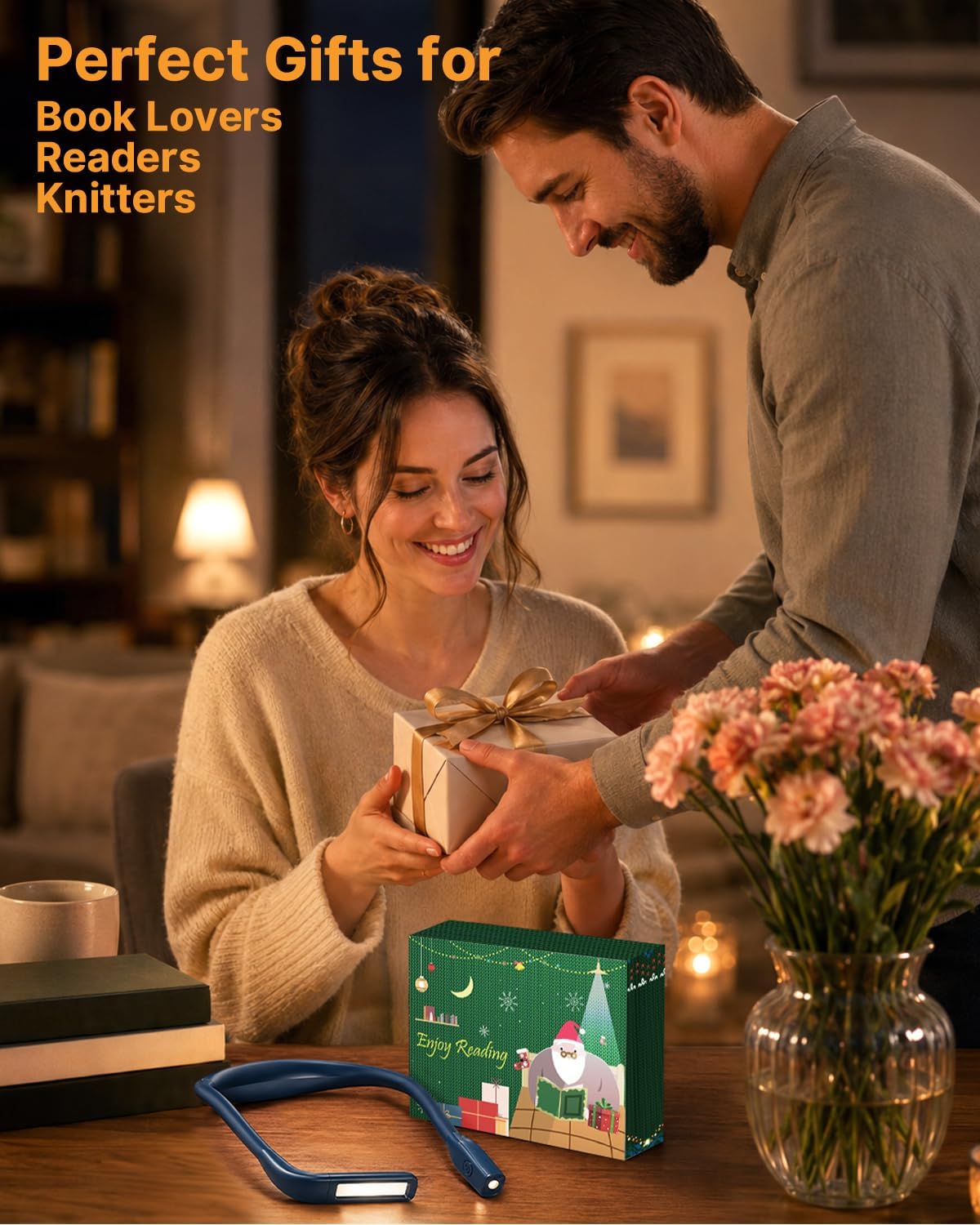 Reading Light, Rechargeable Neck Light, Stepless Dimming Book Light