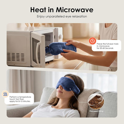 Heated Eye Mask for Dry Eyes, Steam Warm Compress for Stye Eye Treatment, Relieve, Hot Compress, Moist Heat Mask for Blepharitis (Steel Grey)
