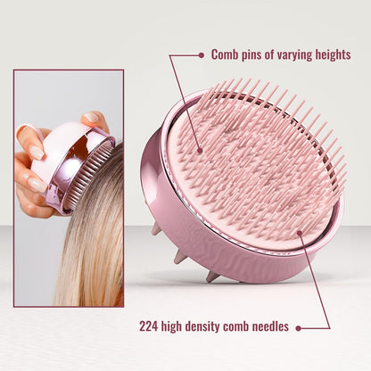 SHINLEA 2 in 1 Scalp Massager Hair Growth,Scalp Scrubber with Soft Silicone Bristles for Dandruff Removal,Shampoo Brush for Exfoliation,Head Massager for Both Wet and Dry Use (Black)
