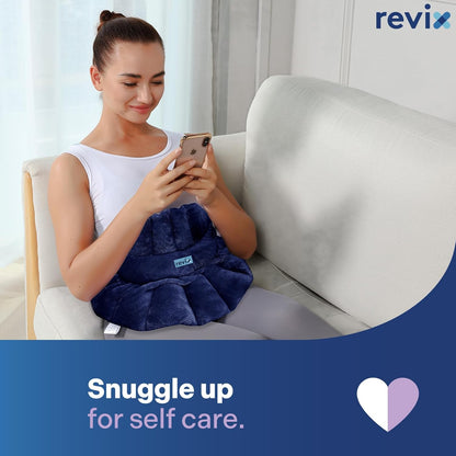 REVIX Heated Neck Wrap Microwave Heating Pad for Neck and Shoulders Pain Relief, Weighted Neck Warmer Microwavable with Miost Heat, Unscented