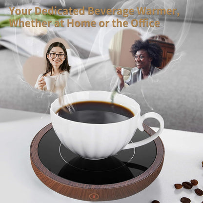 Coffee Mug Warmer for Desk 4H Auto Shut Off, Smart Coffee Cup Warmer with 3 Temperature Setting, Electric Mug Warmer Plate for Coffee, Milk, Tea (White)