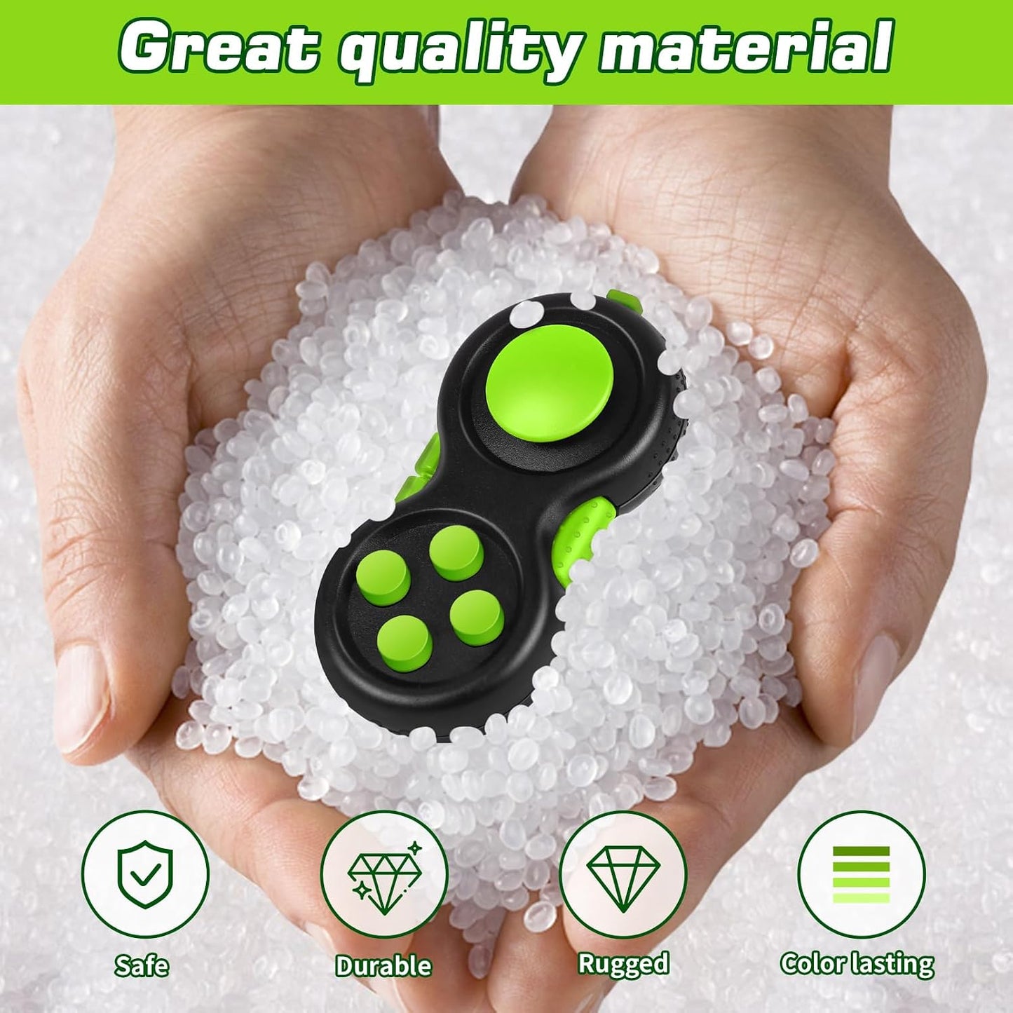 Original Fidget Toy Game, Rubberized Classical Controller Fidget Concentration Toy with 8-Fidget Functions and Lanyard - Excellent for Relieving Stress and Anxiety