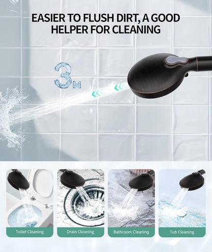 SR SUN RISE Filtered Shower Head with Handheld High Pressure 9 Spray Mode Showerhead Detachable Shower Head Water Softener Filters Beads for Hard Water Remove Chlorine 1 Filter Chrome