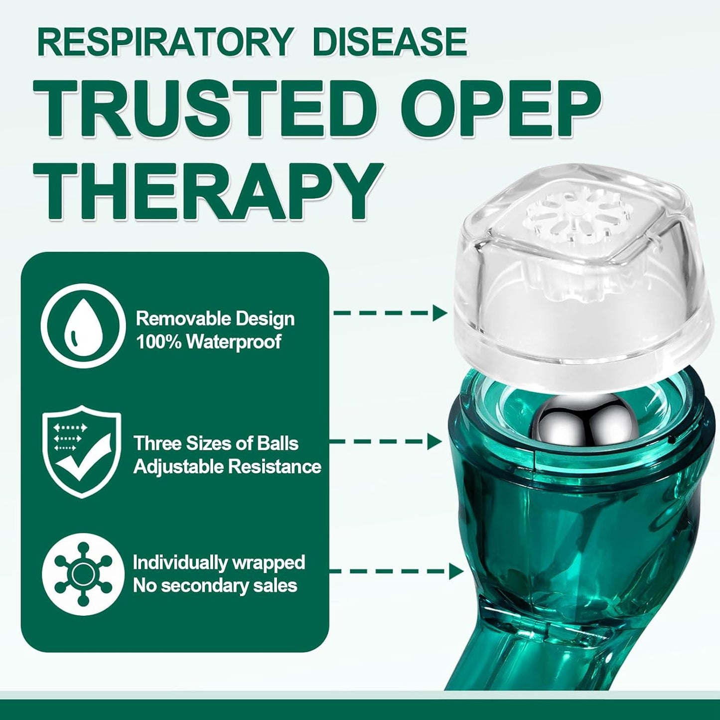Flutter Valve Device for Lungs, Breathing Exercise Devicefor Lungs, Adjustable Resistance for Natural Mucus Removal, Portable Lung Exerciser Device | Breathing Trainer