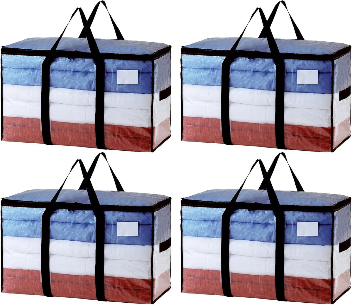 TAILI Blue Extra Large Moving Bags,Storage Bags with Visible Window
