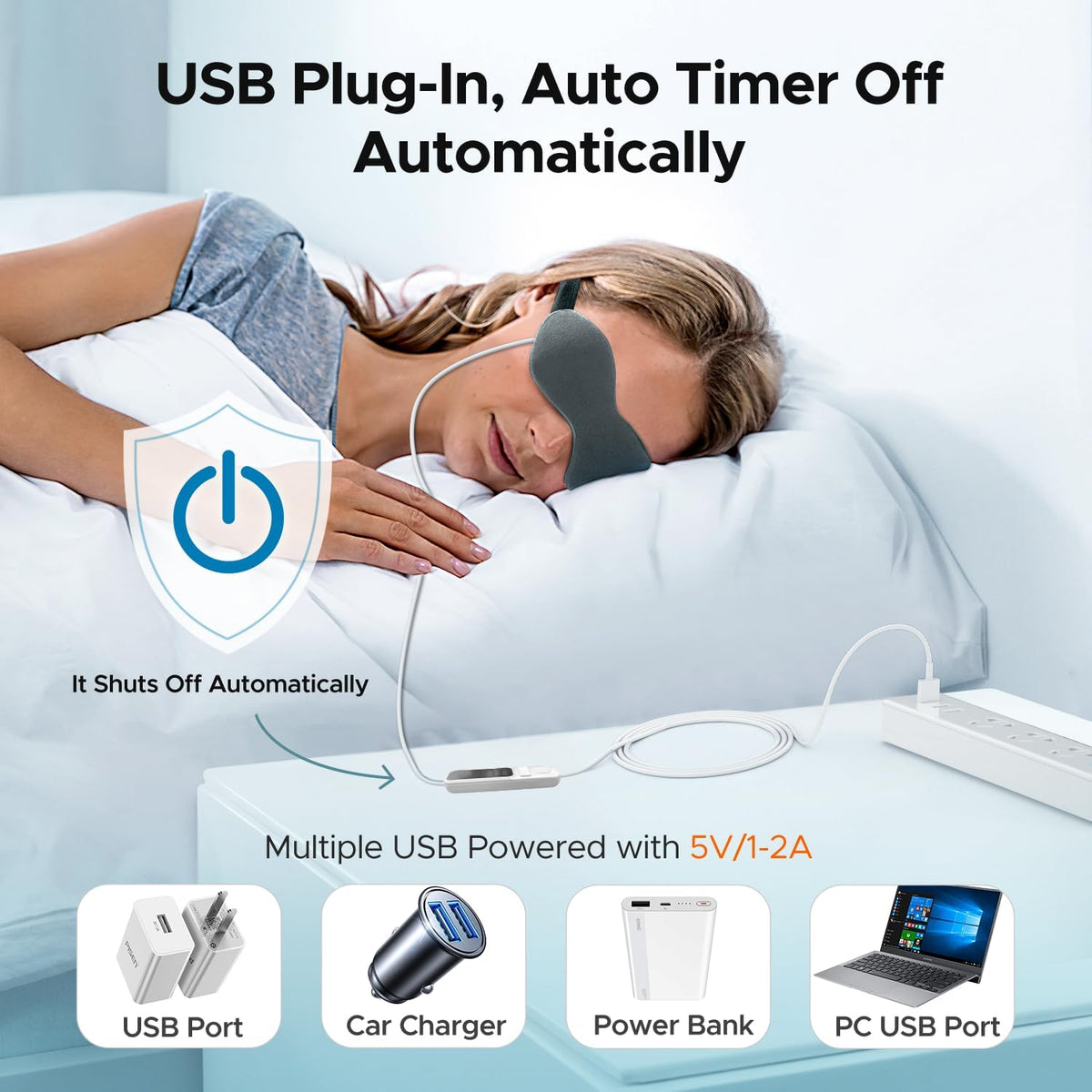Ezona Heated Eye Mask, Warm Eye Compress Mask for Dry Eyes