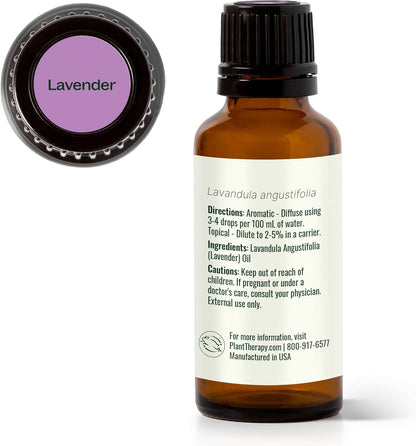 Plant Therapy Lavender Essential Oil 100% Pure, Undiluted, Therapeutic Grade, Aromatherapy Diffuser for Relaxation and Body Care, Healthy Skin and Hair, 10 mL (1/3 oz)