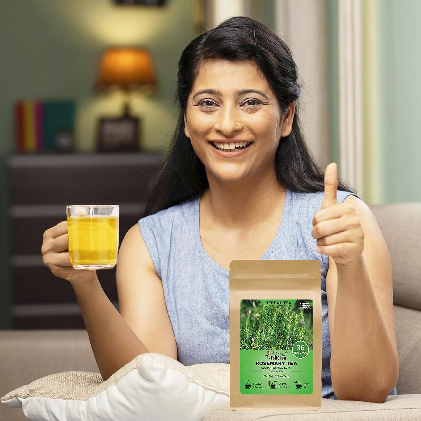 FullChea - Rooibos Tea Bags, 60 Counts - Premium South African Natural Rooibos - Non-GMO - Caffeine-Free - Antioxidant-Rich & Supports Digestion