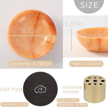 Incense Holder, Beautiful Natural Marble Incense Burner for Meditation, 9 Incense Holes Suitable for Most Types (Black)