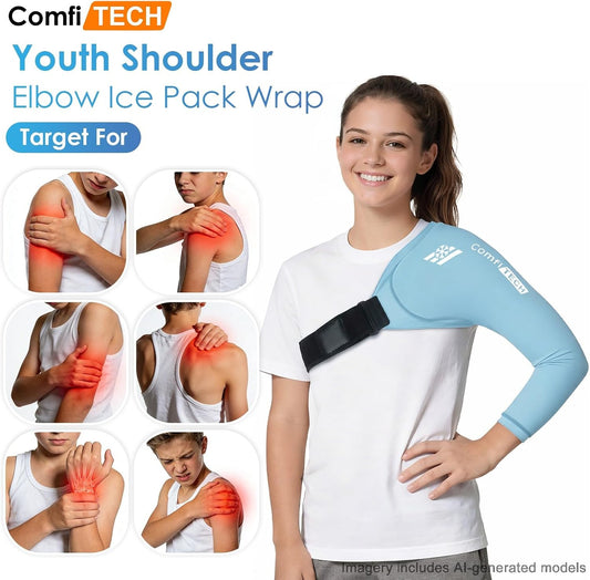 ComfiTECH Youth Shoulder Arm Ice Pack Wrap for Young Pitchers, Large