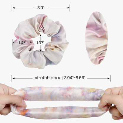 LILYSILK Silk Hair Scrunchies / Ties for Frizz & Breakage Prevention, 100% Mulberry, No Damage, Elastic ponytail Holders, 1Pc, Coffee - Colors A