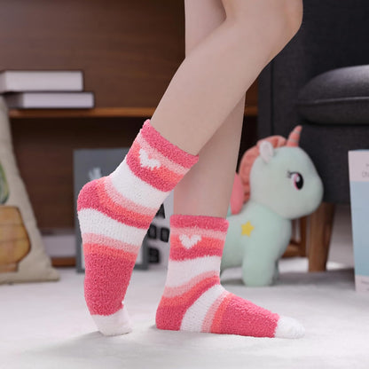CHOWISH Womens Fuzzy Slipper Socks Super Soft Microfiber Fluffy Cozy Winter Warm Fuzzy Crew Socks