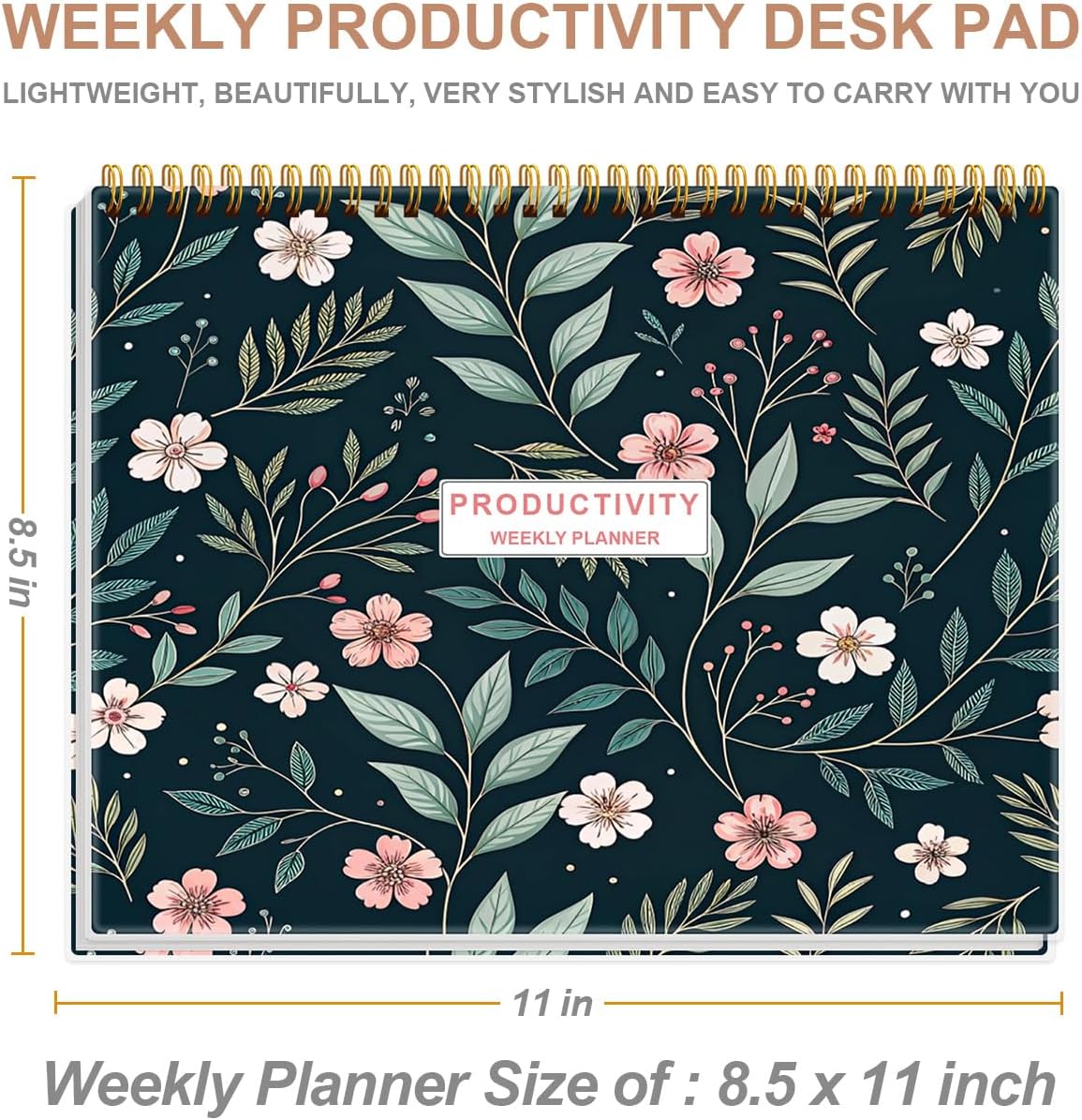 Weekly Productivity Planner - 8.5" x 11" Dashboard Desk Notepad Has 6 Focus Areas to List Tasks for Goals, Projects, Clients, Academic or Meal-Organize Your Daily Work Efficiently, 54 Weeks, Green