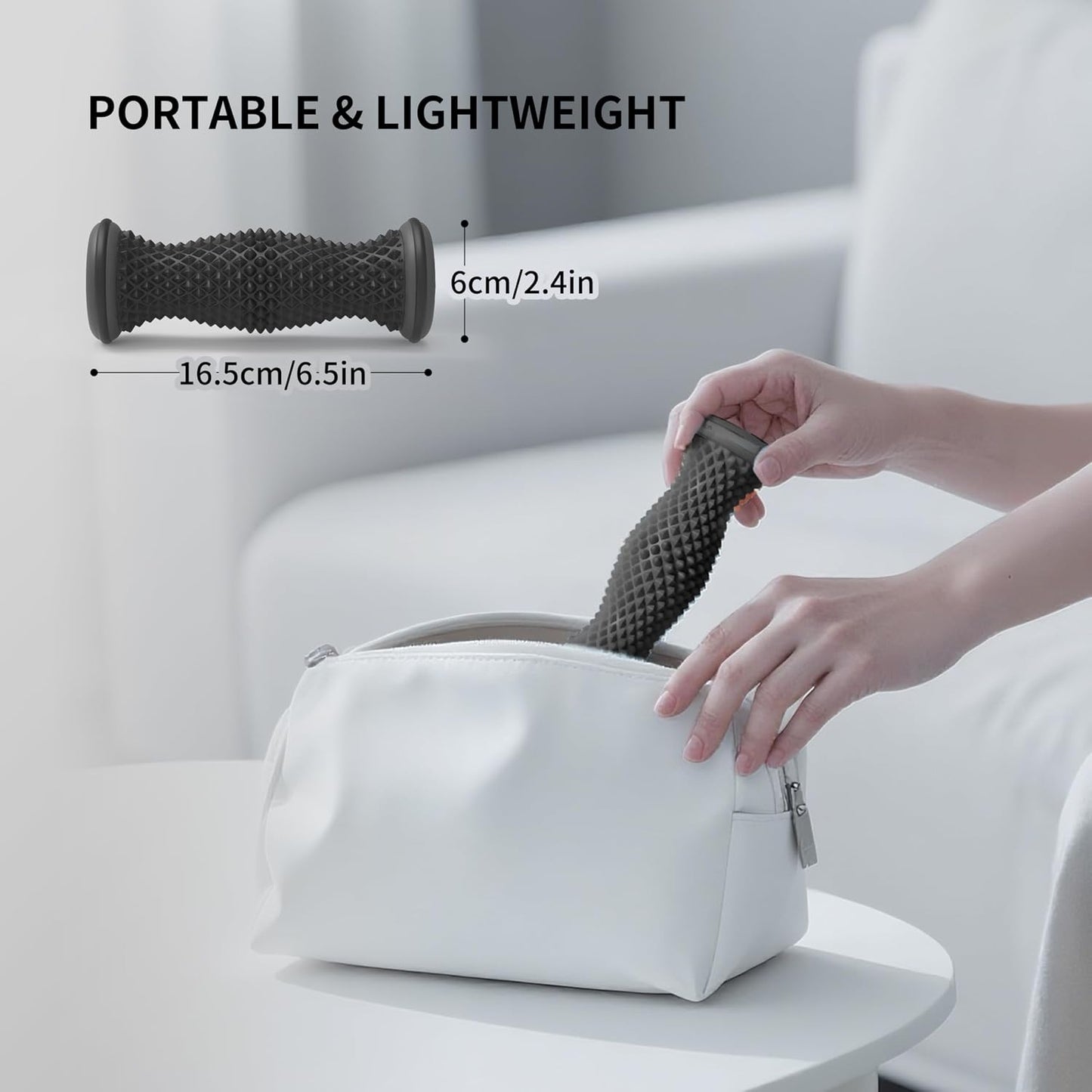 Foot Roller Massager for Plantar Fasciitis Relief, Portable Silent Deep Tissue Massager Tool for Arch and Heel Pain-Blue