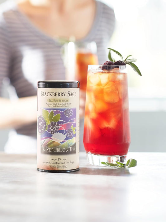 The Republic of Tea Blackberry Sage Black Tea, 50 Count
