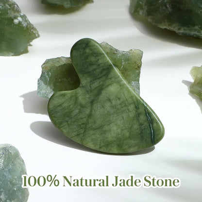 rosenice Gua Sha Facial Tools Guasha Tool Gua Sha Jade Stone Manual Massage Sticks for Jawline Sculpting and Puffiness Reducing for Face Body Tensions Reduce Festive Gifts