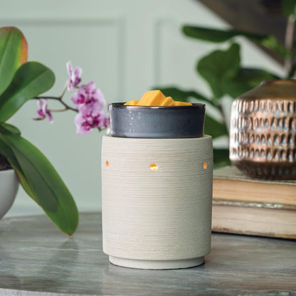 Candle Warmers ETC. Illumination Fragrance Warmer- Light-Up Warmer for Warming Scented Candle Wax Melts and Tarts or to Freshen Room, White Harmony