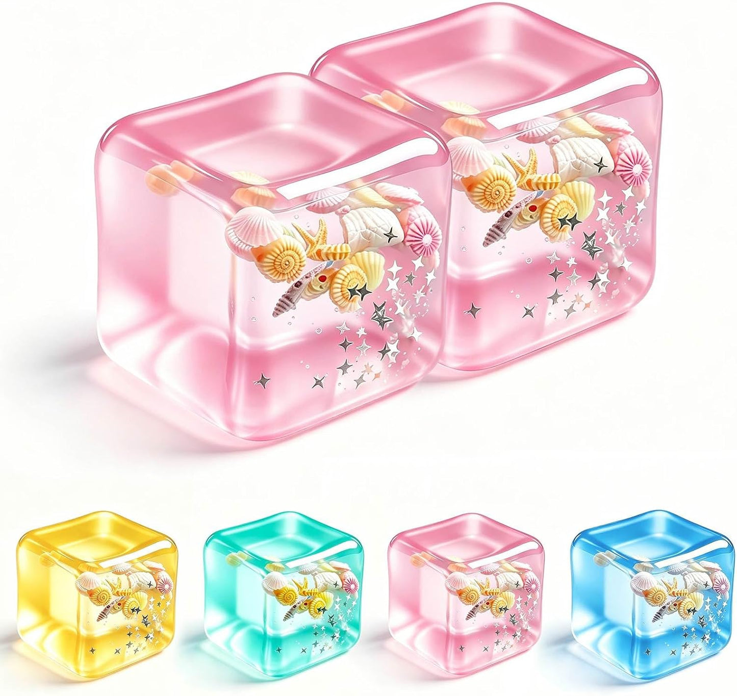Stress Cube Squishy Fidget Toys- 2 Pack Squeeze Toys, Gifts Anxiety Relief Items for Teens & Adults Men Women, Office Desk Accessories Sensory Toy for Anxiety ADHD, Party Favors Goodie Bag Fillers