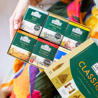 Ahmad Tea Variety Gift Box, 60 Foil Enveloped Teabags, Twelve Teas, 1 Count