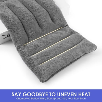 Microwavable Heat Pad for Neck and Shoulders, Weighted Microwave Moist Heating Wrap for Pain Relief Sore Muscle Stress Tension, Heated Wrap with Aromatherapy, Hot & Cold Compress, Grey