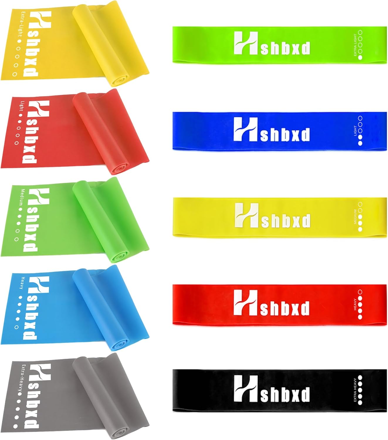 Resistance Bands for Physical Therapy, Bands for Working Out, Latex Free Elastic and Exercise Bands Set for Stretching, Suitable for Rehab, Yoga, Pilates, Gym, Home Exercise