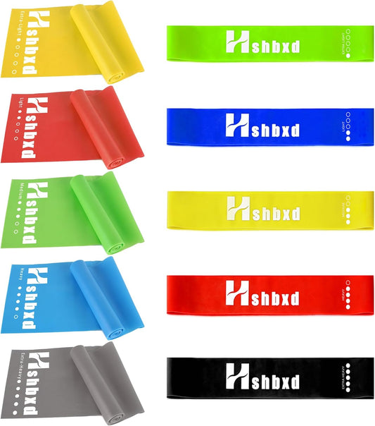 Resistance Bands for Physical Therapy, Bands for Working Out, Latex Free Elastic and Exercise Bands Set for Stretching, Suitable for Rehab, Yoga, Pilates, Gym, Home Exercise