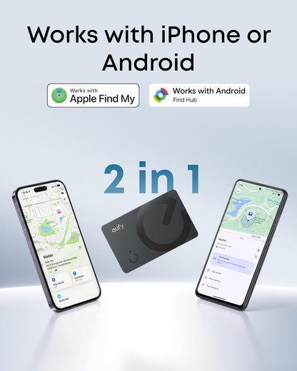 eufy SmartTrack Card E40, Works with iPhone iOS or Android, 1.7 mm Ultra-Thin, Wireless Charging, 80 dB Loud Alarm, Water-Resistant, Perfect for Wallets and Passports