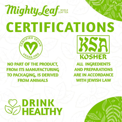 Mighty Leaf White Orchard White Tea - Foil-Wrapped - 100 Count Pouches