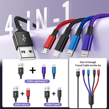 4 in 1 Multi Charging Cable, 5FT Charging Cords for Multiple Devices
