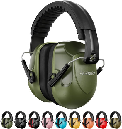 Floriogra Noise Reduction Ear Muffs, NRR 34dB Ear Protection, Hearing Protection Noise Cancelling Headphones for Adults Kids Autism, Shooting Ear Protection for Gun Range, Mowing, Construction