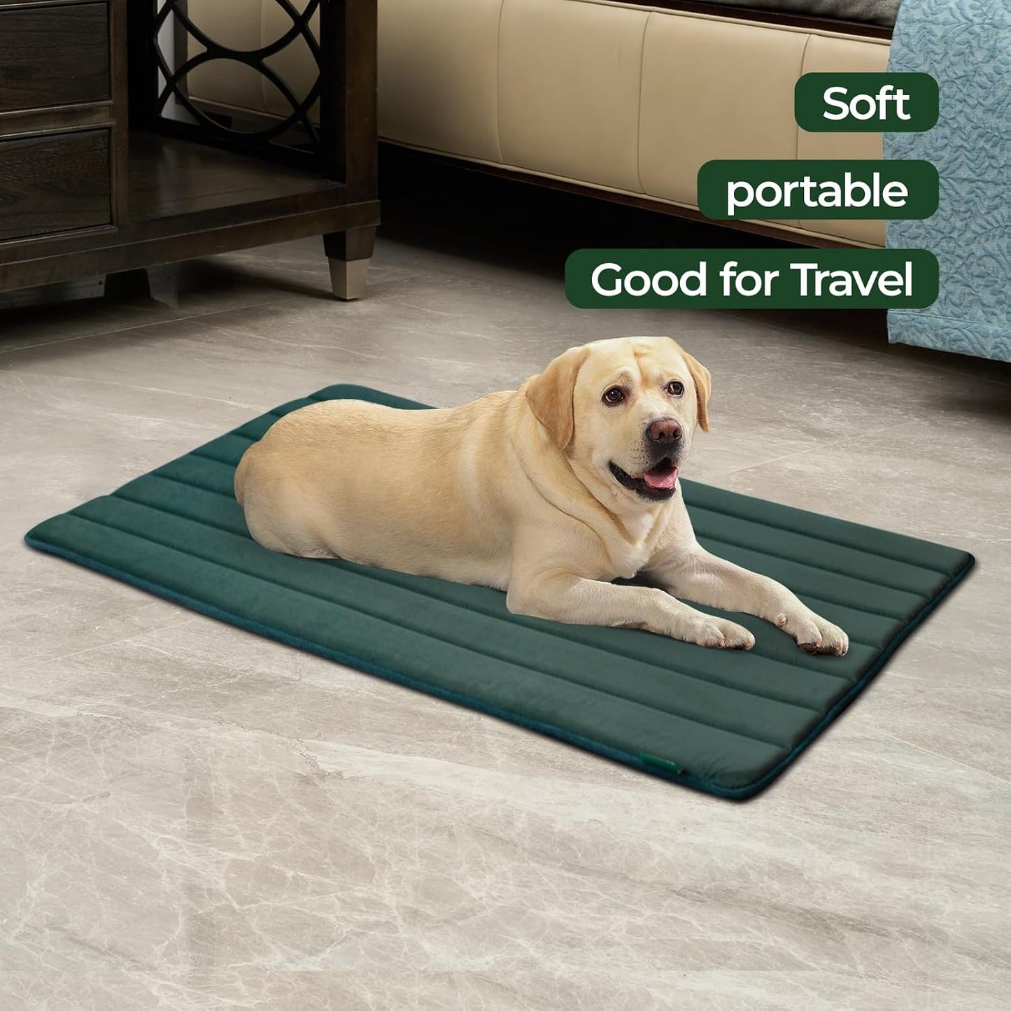 BALANCE Dog Crate Pad, Dog Foam Crate Mat Kennel Pad, Washable Water-Resistant Pet Bed Flat Dogs Cage Mat for Large Dogs