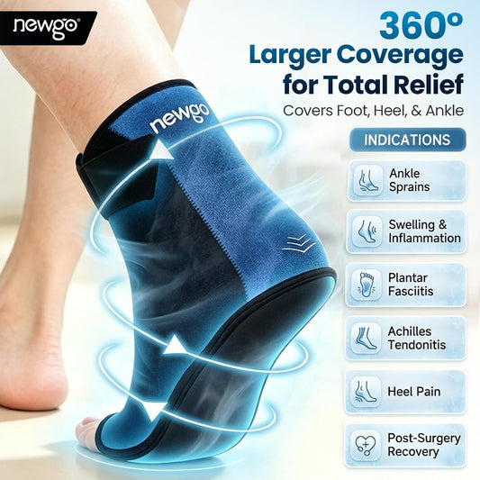 NEWGO Foot Ice Wrap, 60-Min Cold Therapy for Heel Pain & Plantar Fasciitis