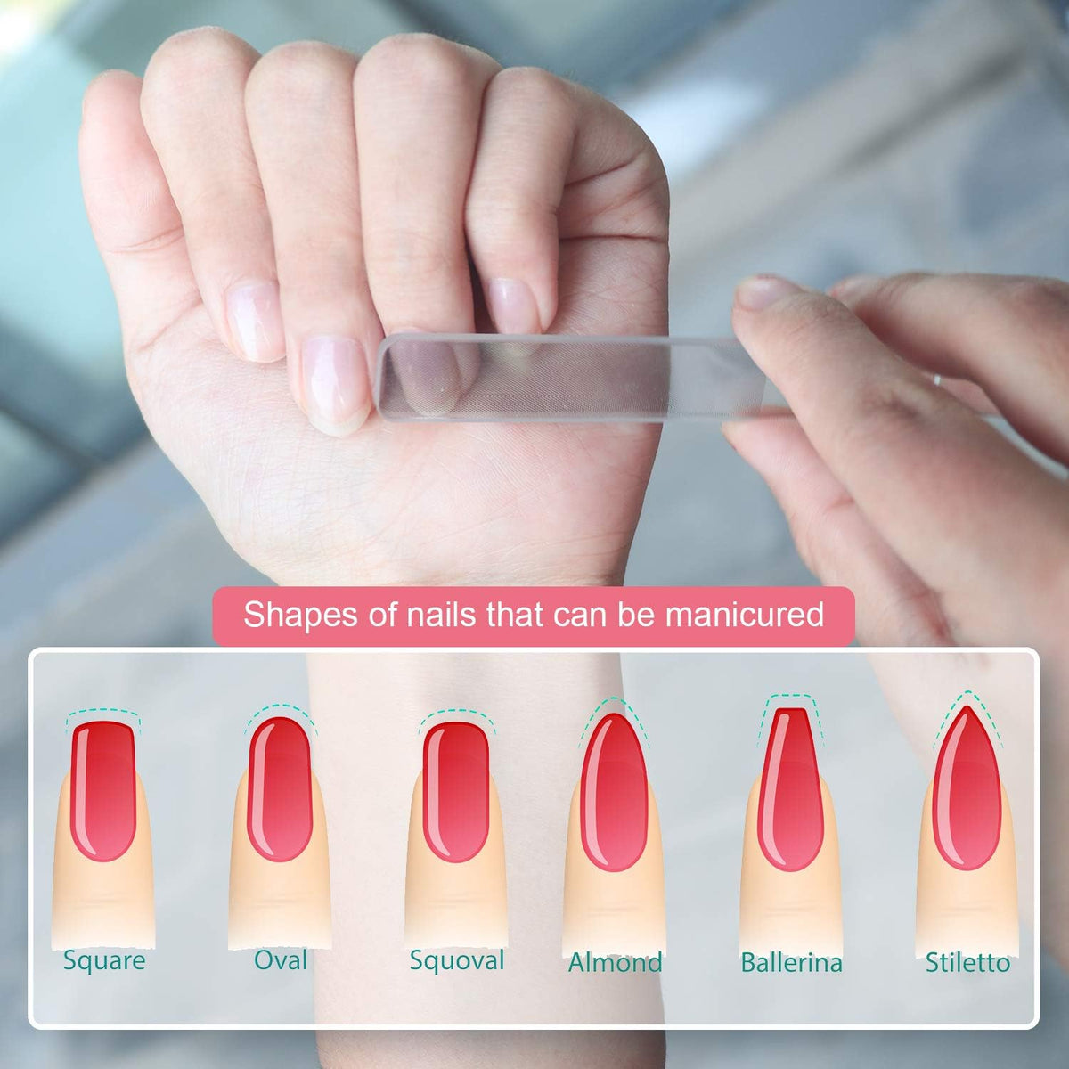 RedFlow Nail Buffer Set Contains 52 Nail Files, Double Sided 100/180 Grit Nail Files, Nail Buffering Files for Home and Salon Use (52 Pack)