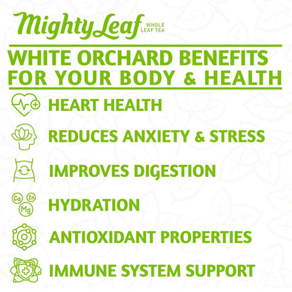 Mighty Leaf White Orchard White Tea - Foil-Wrapped - 100 Count Pouches