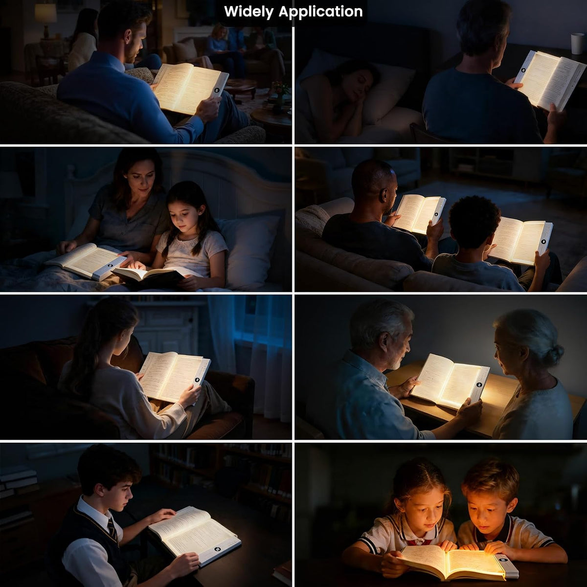 easuntec Book Light, Rechargeable Reading Light with Eye Protection - 3 Color Temps Timer Dimmable, Book Lights for Reading at Night, Flat Book Lights Gifts for Book Lovers Students Readers (Black)