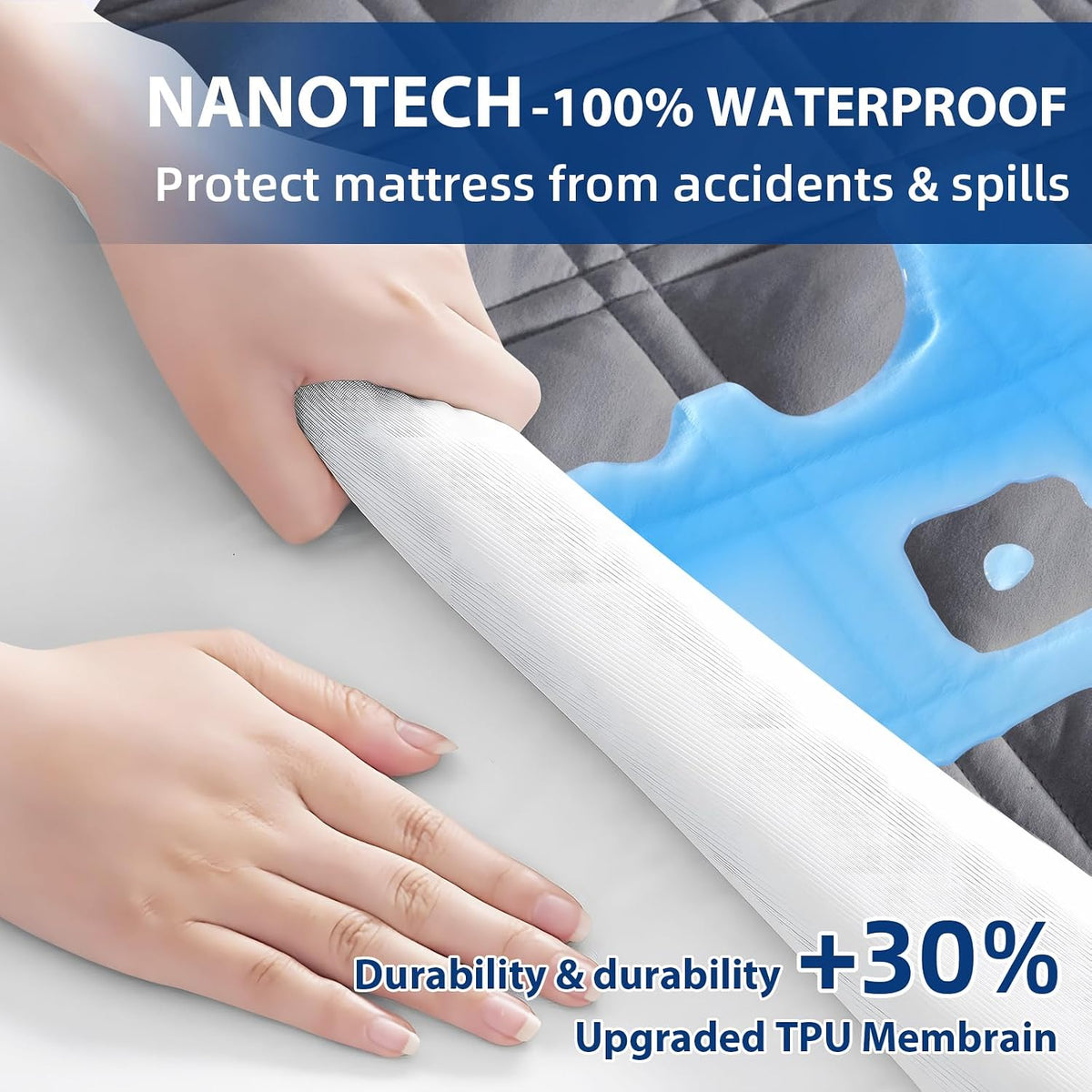 Queen Mattress Protector Waterproof, Mattress Pad Fitted Deep Pocket 8"-21"