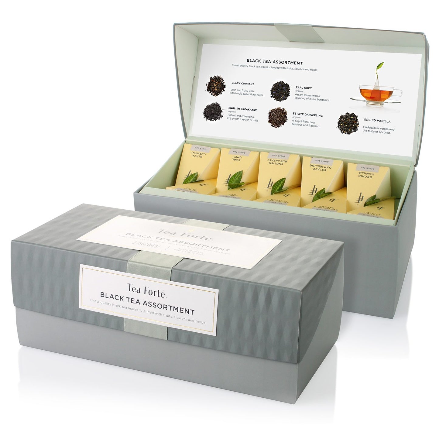 Tea Forte Premium Presentation Box Gift Set Sampler, 20 Count, Assorted Blends Individually Wrapped Handcrafted Pyramid Infuser Bags, Frank Lloyd Wright