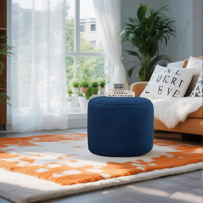 Round Pouf Ottoman 20 x 20 x 14 Inches Boho Poof Home Decor Floor Pouffe Ottoman Foot Rest for Couch Sofa Bean Bag Chairs Living Room Bedroom (Green)