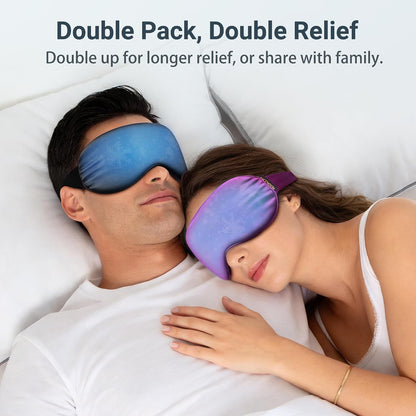 Cooling Eye Mask for Puffy Eyes: Fsa Eligible ltems Hsa, Migraines Headache Fast Relief After Surgery Care Cold Compress, Reusable Face Ice Pack Gel for Dark Circles, Gentle Weighted Sleep Mask Purple