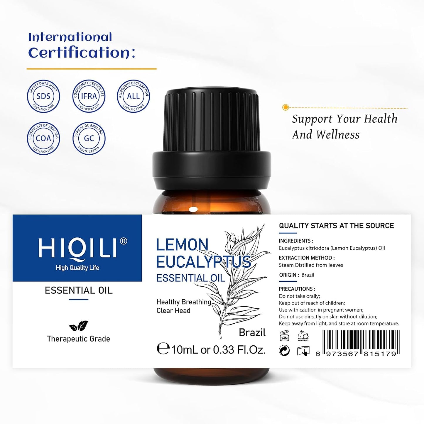 HIQILI Lavender Essential Oil for Diffuser, Aromatherapy & Air Freshening | Relaxing Aroma for Sleep, Ideal for Massage, DIY Candle Soap, Laundry & Home Cleaning Freshener - 30mL / 1.01 fl oz