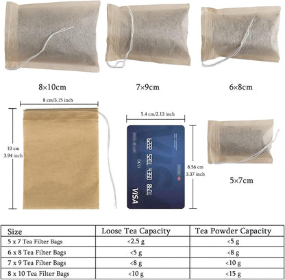 NEPAK 600 Pcs Disposable Tea Bags with Drawstring,Tea Filter Bags,Empty Tea Bags for Loose Leaf Tea(2.36 x 3.15 inch)