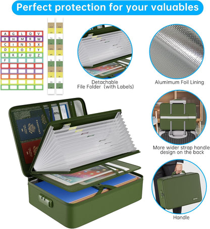 ENGPOW Fireproof File Organizer Bag with 13 Pockets Accordion File Folder