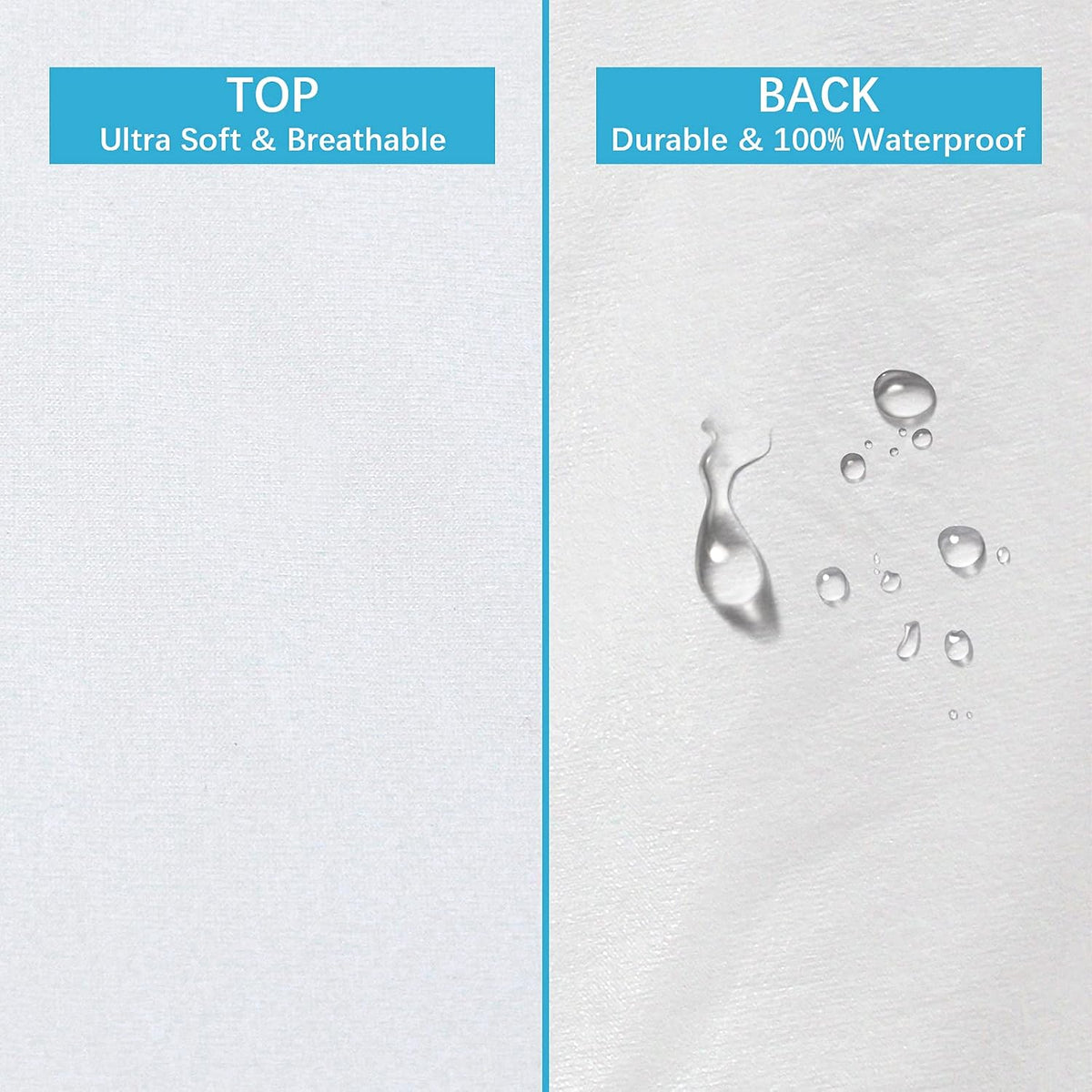 Pillow Protectors Waterproof 2-Pack, Standard Size with Zipper