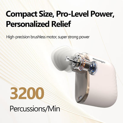 Mini Massage Gun, Portable Deep Tissue Muscle Massager with 4 Heads, Adjustable Speed & Pressure, Quiet Powerful Motor, Rechargeable Handheld Percussion Massager for Neck, Shoulder, Back & Legs Gray