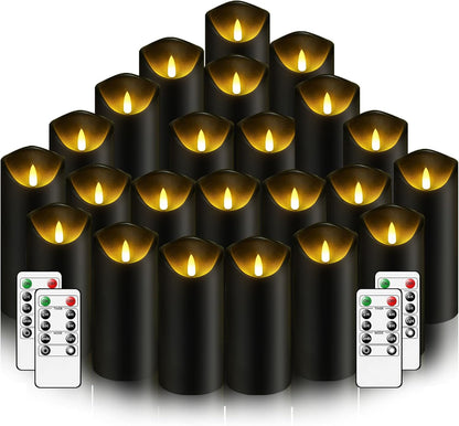 Nimiko Flameless Candles with Remote, Battery Operated Flickering Flameless Candles, LED Candles with Timer 2/4/6/8H, with Realistic LED Candles Set of 9 (D3 x H 3" 4" 5" 6" 7") (Ivory)