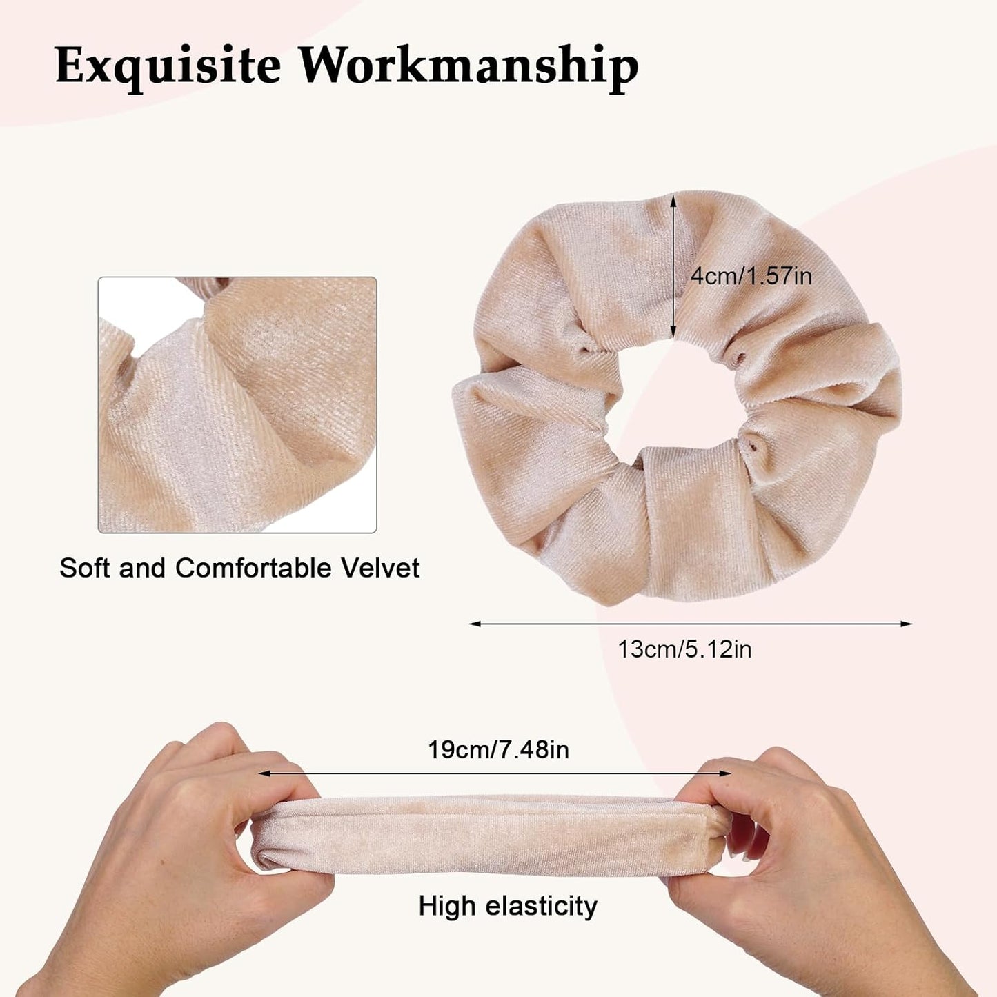 Satin Scrunchies for Women – 8PCS Blush & Brown Silk Hair Ties Set – No Crease, Frizz-Free, Gentle Elastic Hair Bands, Soft & Stylish Everyday Hair Accessories Gifts