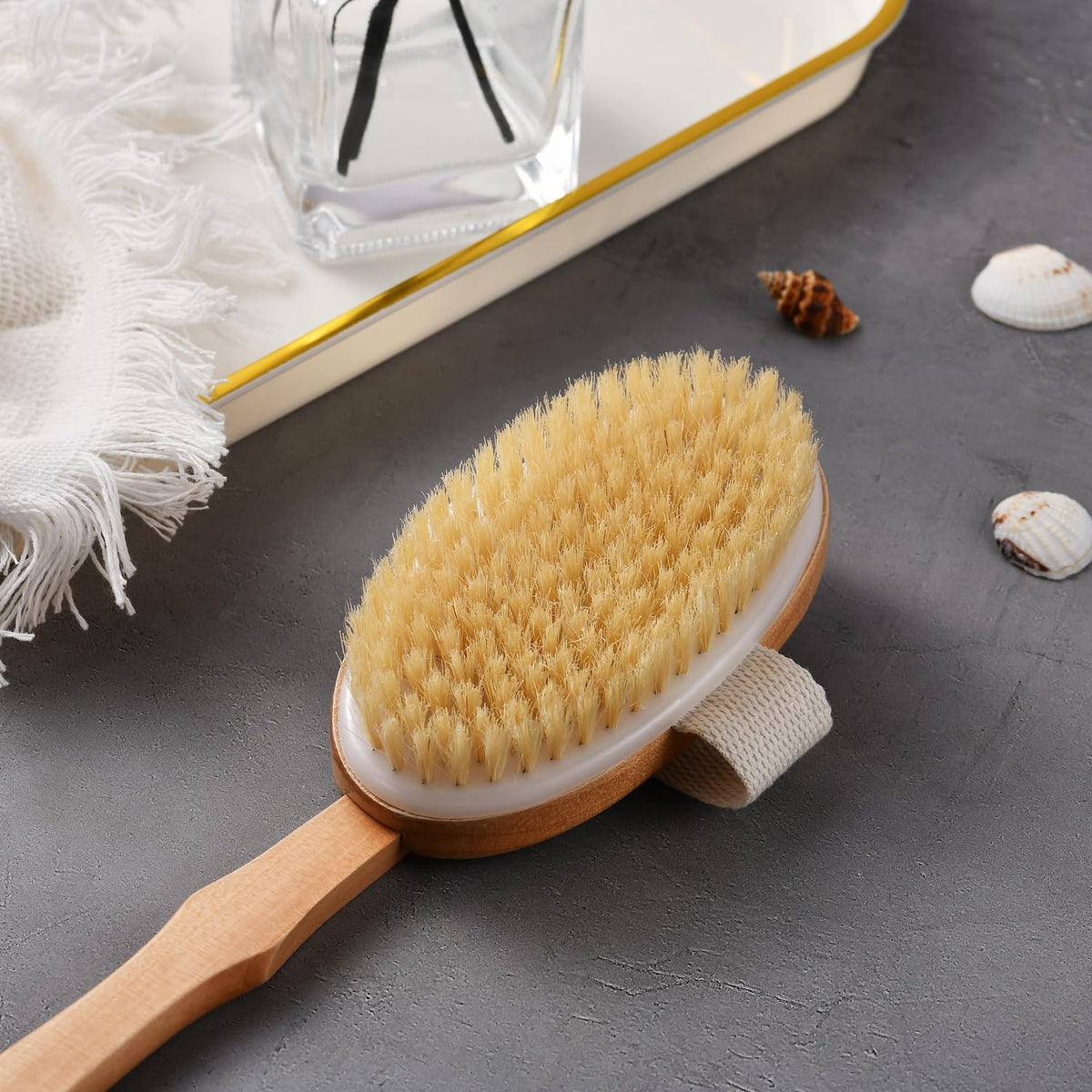 Dry Brushing Body Brush Set, Lymphatic Drainage, Natural Bristles