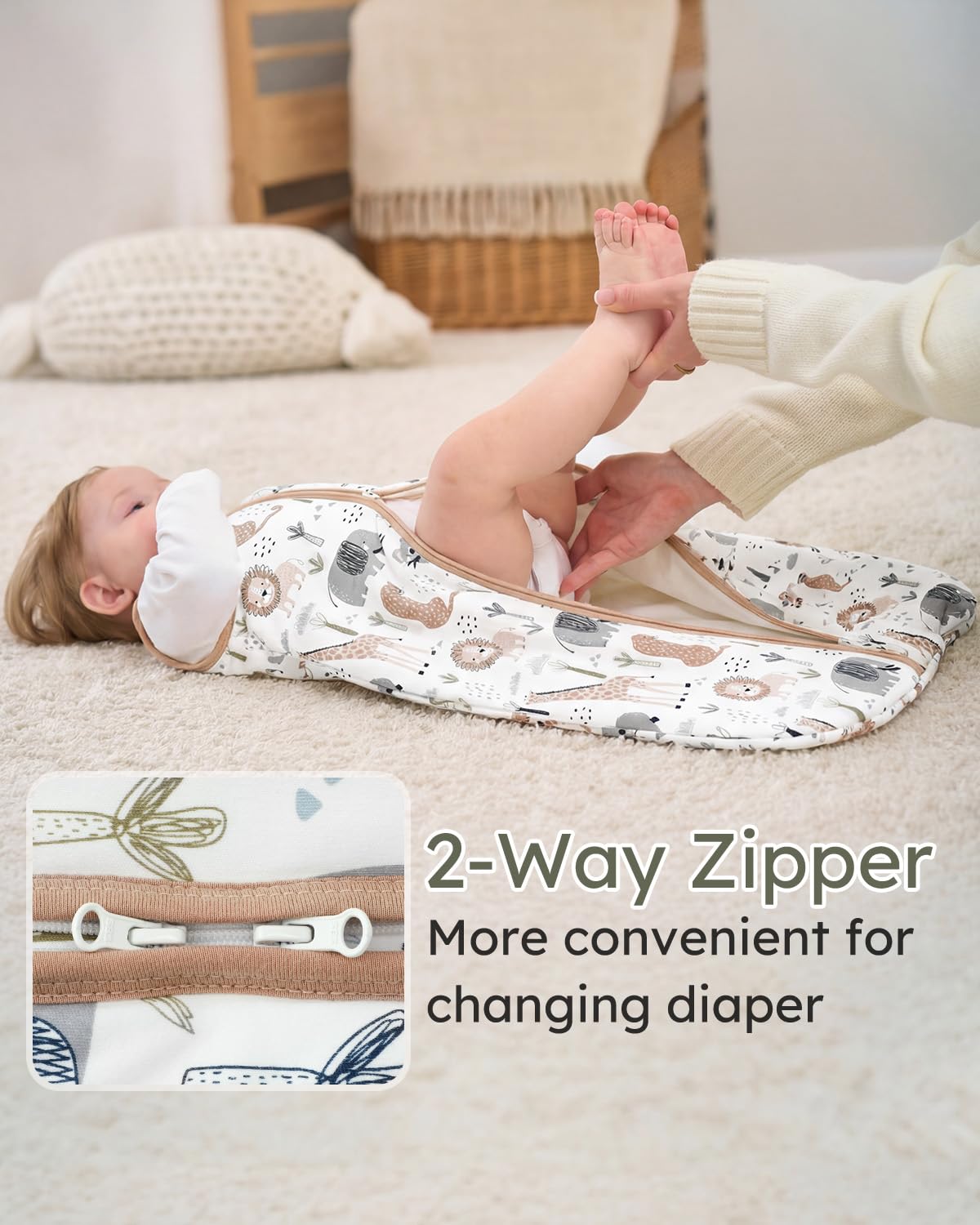 Yoofoss Baby Sleep Sack Baby Wearable Blanket 100% Cotton 2-Way Zipper Toddler Sleeping Sack